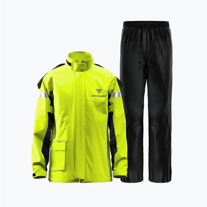 Motowolf Raincoat Yellow 0401 Motorcycle Riding Rain Suit