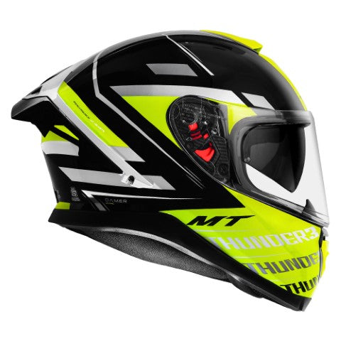 MT Thunder 3 Pro Damer Gloss Fluo Yellow Helmet - Riders Junction