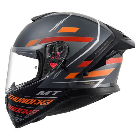 MT Thunder 3 Pro Damer Matt Black Red Helmet - Riders Junction