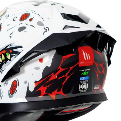 MT Thunder 3 Pro Yarn Gloss White Helmet - Riders Junction