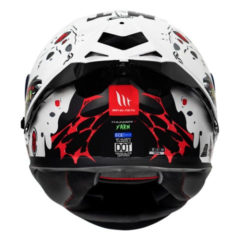 MT Thunder 3 Pro Yarn Gloss White Helmet - Riders Junction