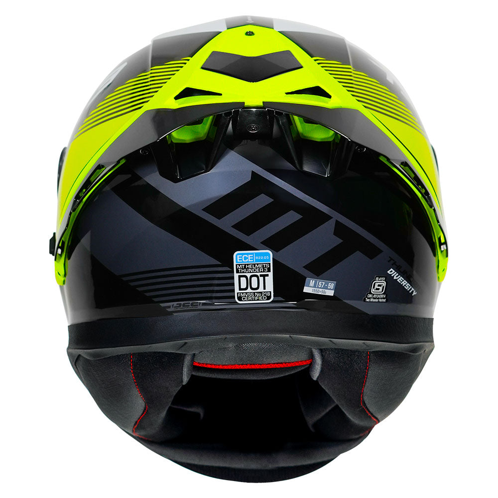 MT Thunder 3 Pro Diversity Helmet - Fluorescent Yellow - Riders Junction