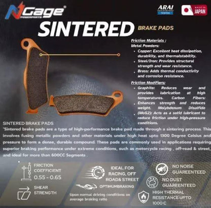 NGage Sintered Brake Pad (Front) For Kawasaki Versys 650 - HBS 089