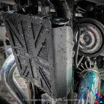 New UK Flag Radiator Grill All Black for GT/Interceptor 650- ZANA - ZI-8099