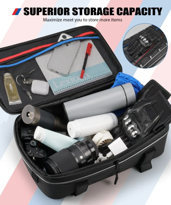 NiceCNC Motorcycle Top Case Bag Expandable Top Box Roof Bag for BMW