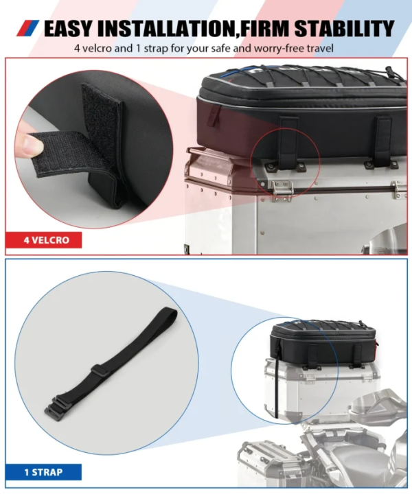 NiceCNC – 2PCS Motorcycle Rear Side Box Pannier Lid Top Luggage Bags for BMW