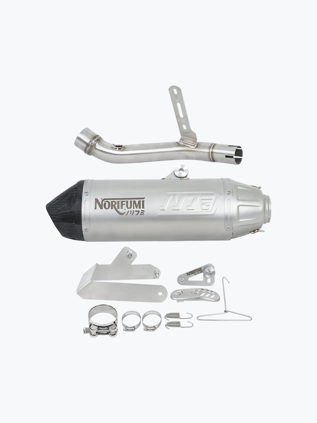 Norifumi Whoops SS Carbon Slip-On Exhaust for Royal Enfield Himalayan 450 Long