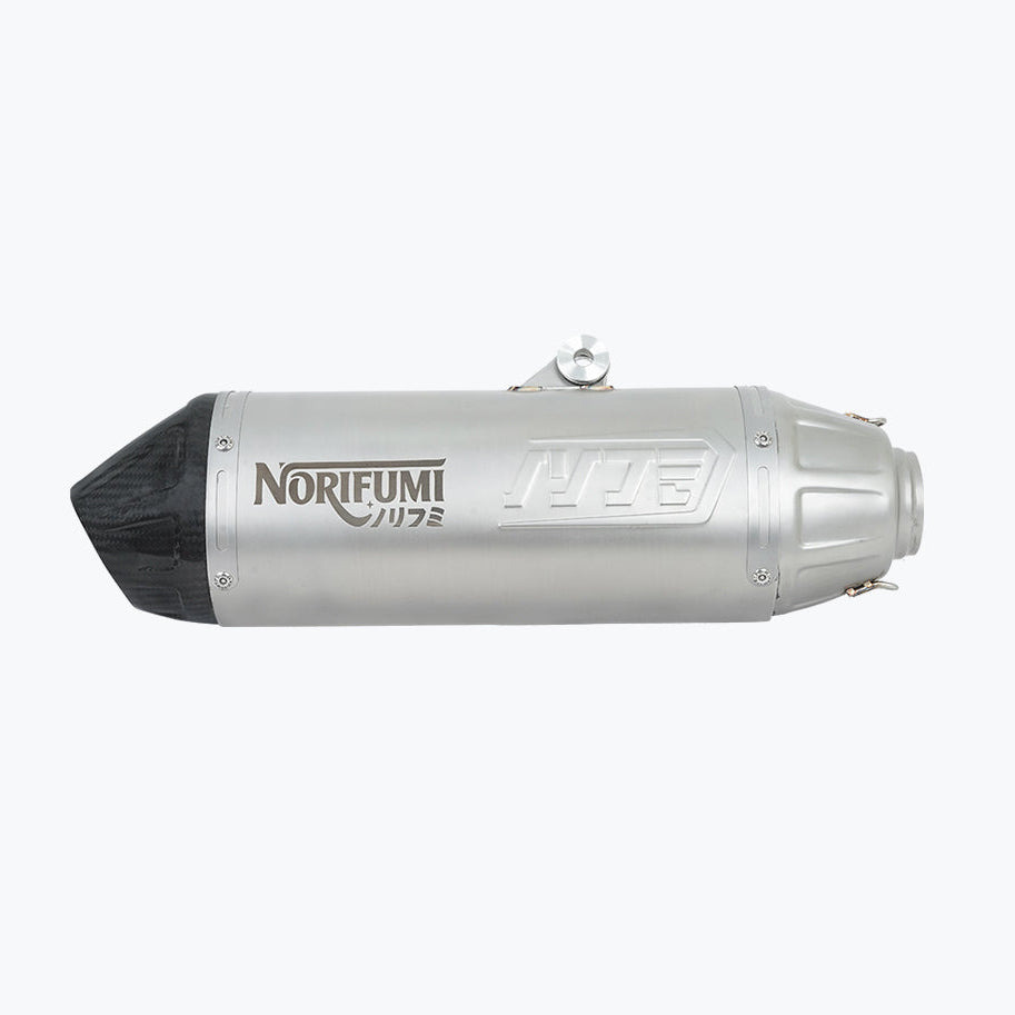 Norifumi Whoops SS Carbon Slip-On Exhaust for Royal Enfield Himalayan 450 Long
