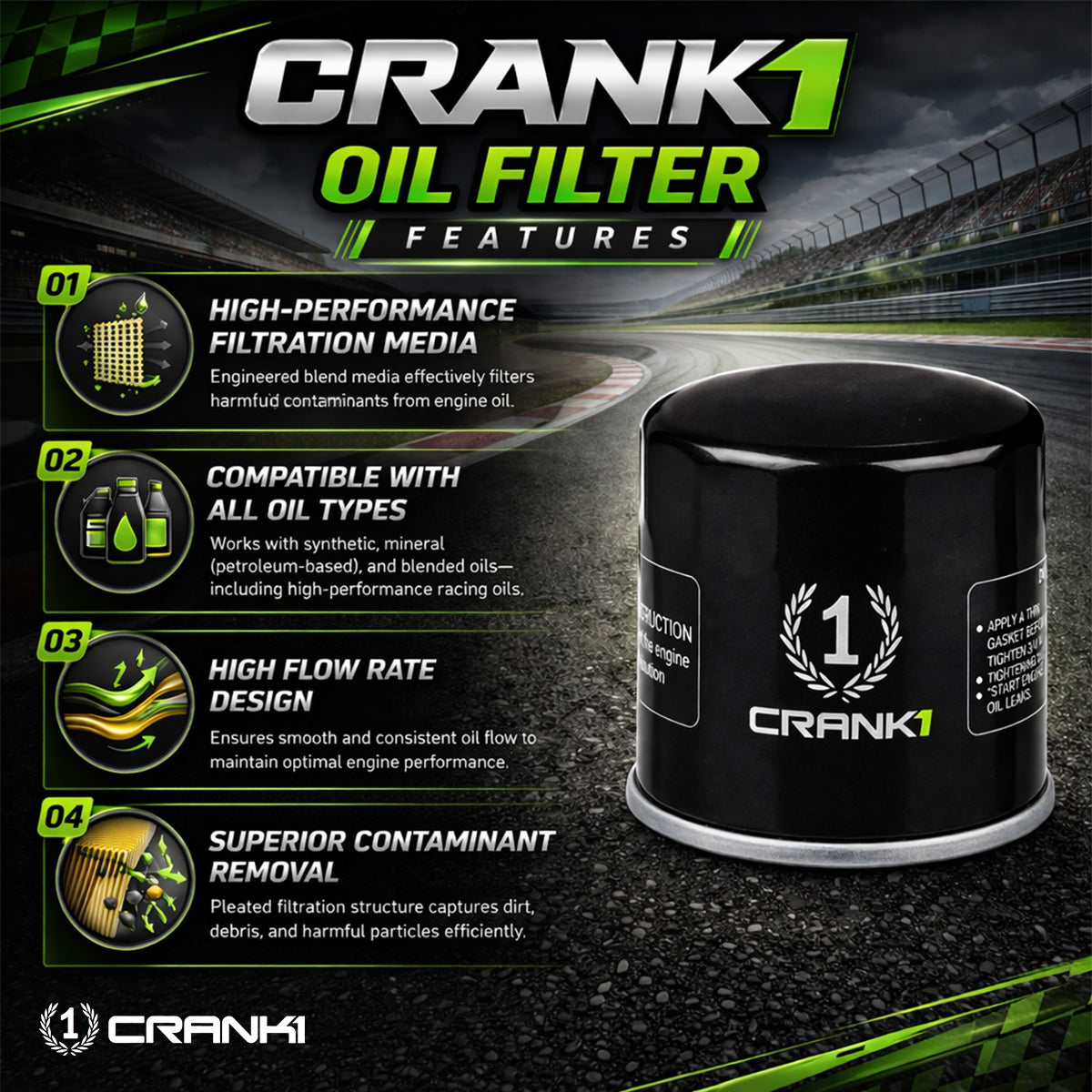 Oil Filter For Ducati Monster 795 (2012-2016) - CPO153 - CRANK1