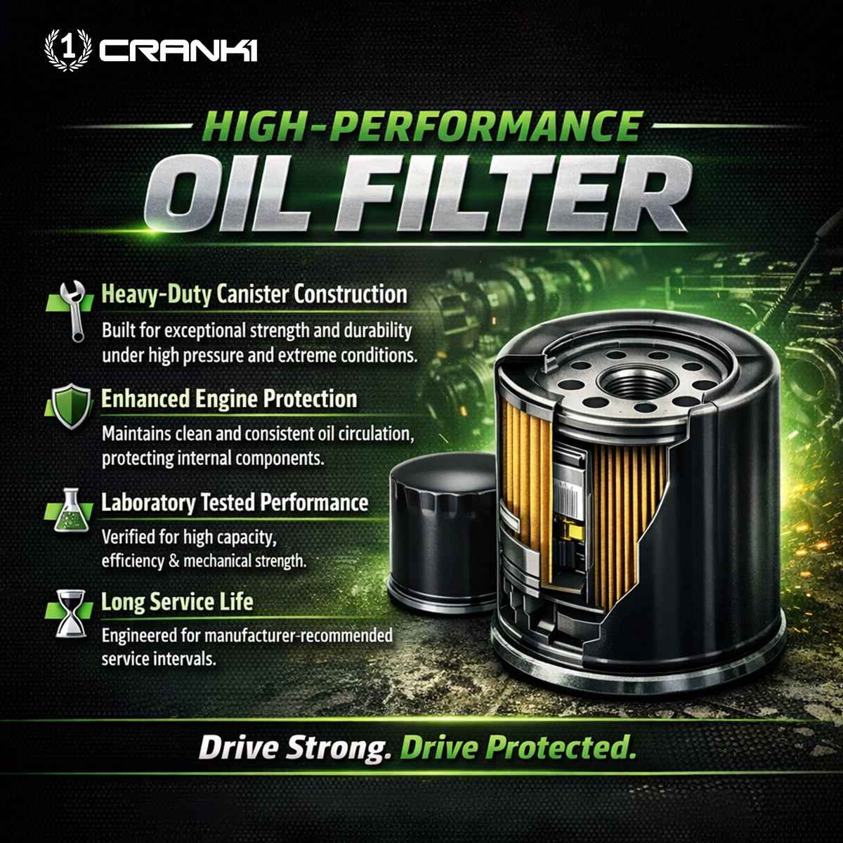 Oil Filter For BMW R 1200 GS Rallye (2017-2019) - CPO160 - CRANK1