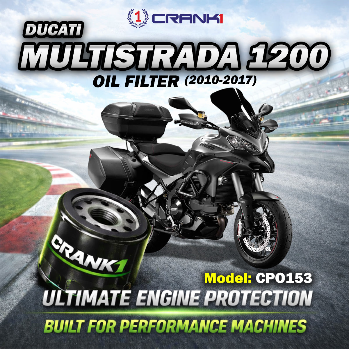 Oil Filter For Ducati Multistrada 1200 (2010-2017) - CPO153 - CRANK1