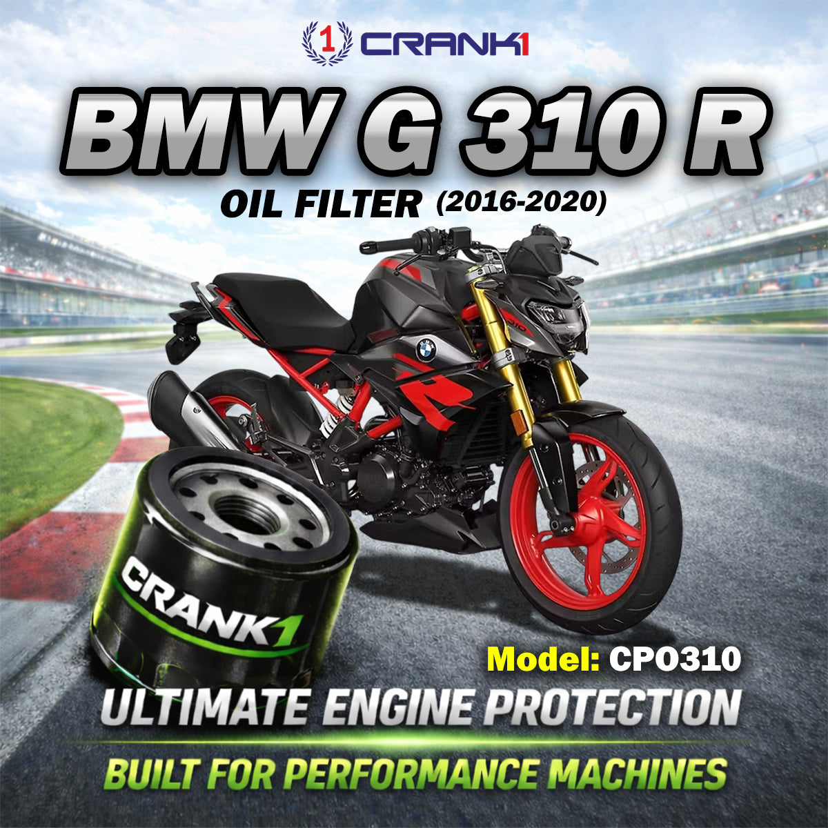 Oil Filter For BMW G 310 R (2016-2020) - CPO310 - CRANK1