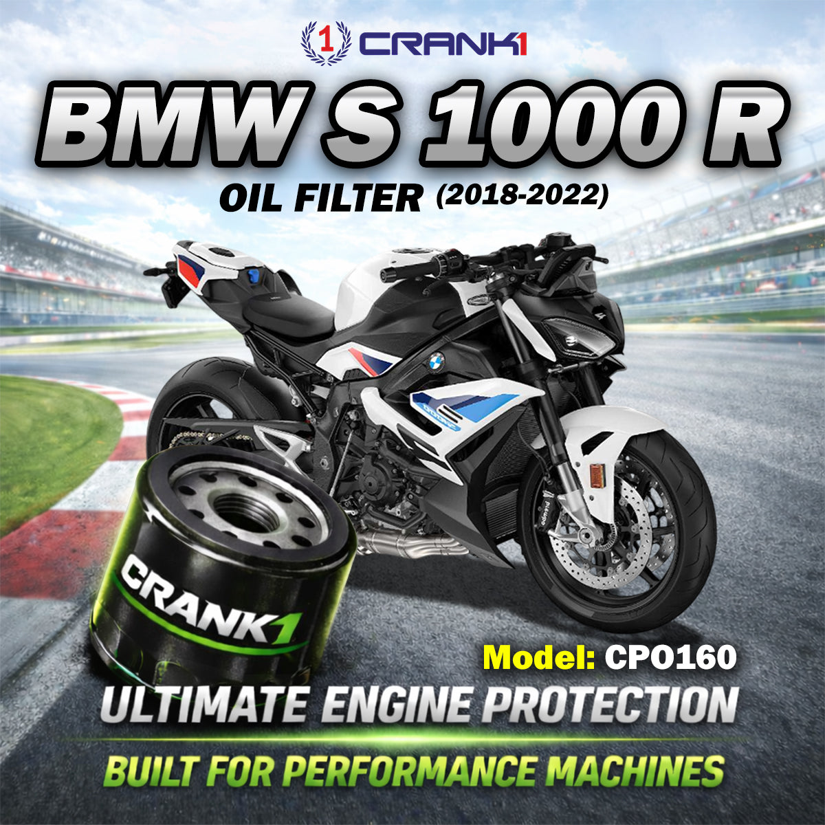 Oil Filter For BMW S 1000 R (2018-2022) - CPO160 - CRANK1