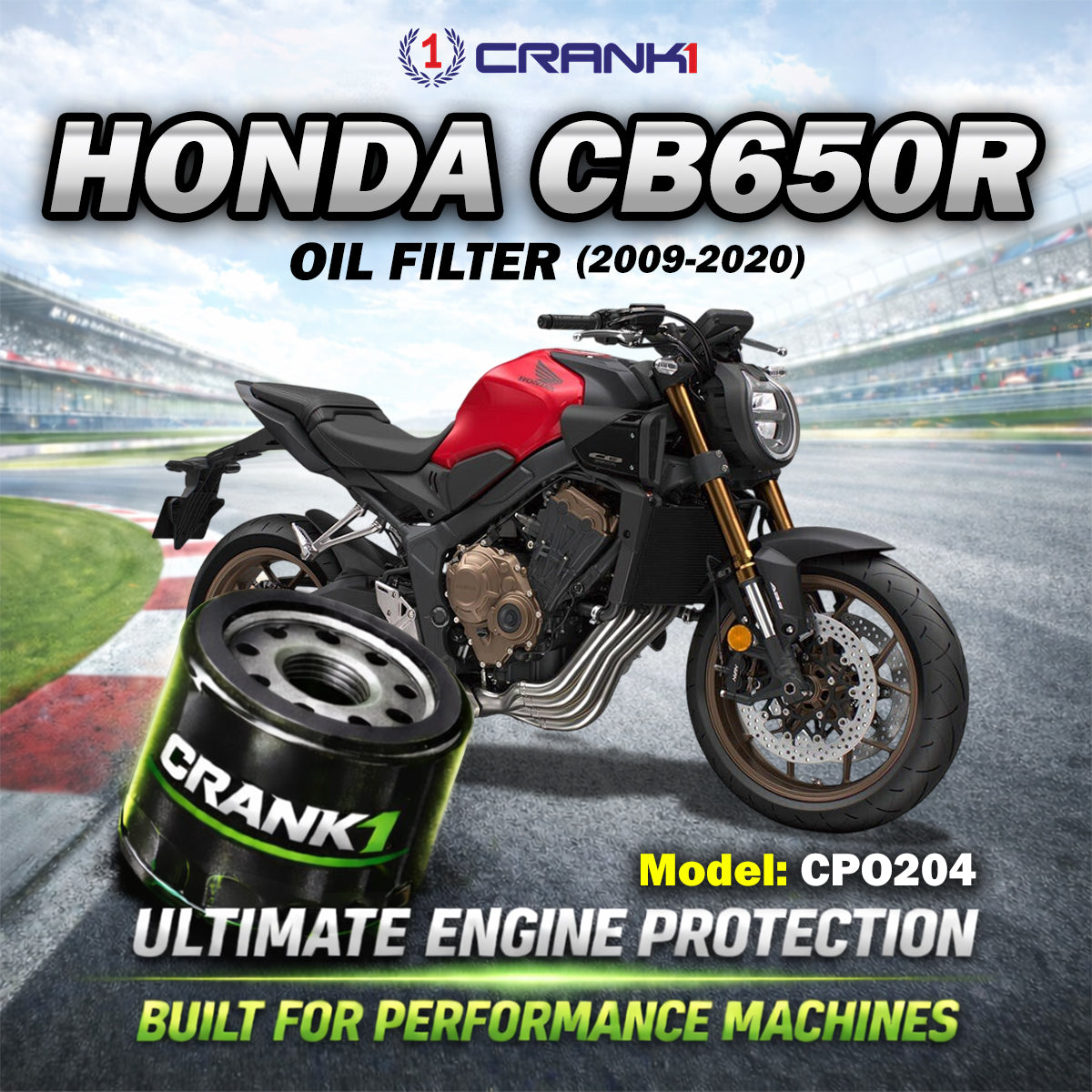 Oil Filter For Honda CB650R (2019-2020) - CPO204 - CRANK1