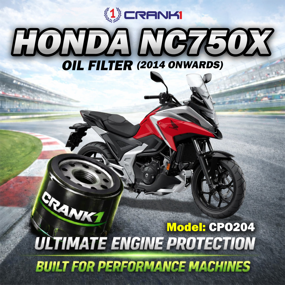 Oil Filter For Honda NC750X (2014 Onwards) - CPO204 - CRANK1
