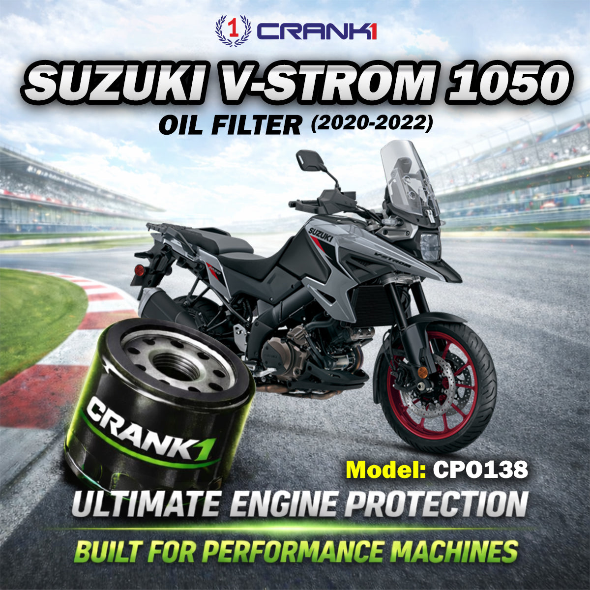 Oil Filter For Suzuki V-Strom 1050 (2020-2022) - CPO138 - CRANK1