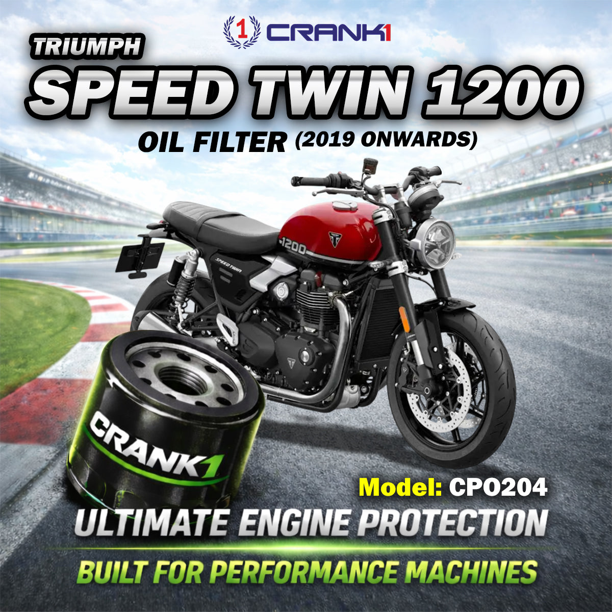 Oil Filter For Triumph Speed Twin 1200 (2019 Onwards) - CPO204 - CRANK1