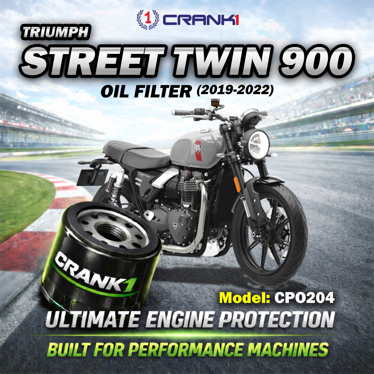 Oil Filter For Triumph Street Twin 900 (2019-2022) - CPO204 - CRANK1