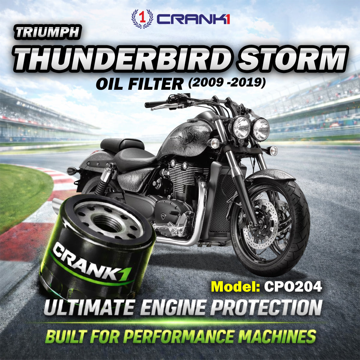 Oil Filter For Triumph Thunderbird  Storm (2009 -2019) - CPO204 - CRANK1