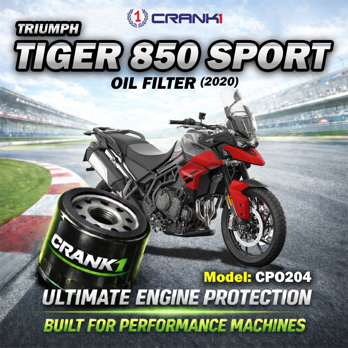 Oil Filter For Triumph Tiger 850 Sport (2020) - CPO204 - CRANK1
