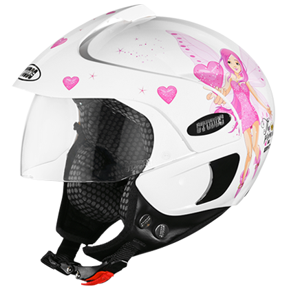Open Face Helmet for Kids - D2 White N8-Princess