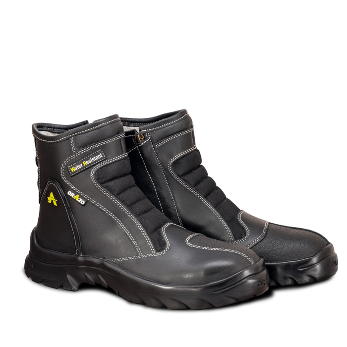 Orazo Picus Sports Zipper - Water Resistant Motorcycle Boot - Black - Riders Junction