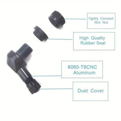 Own Your Adventure-Tyre pressure Valve 90 Stem Aluminium (Black)-OY 23190BK