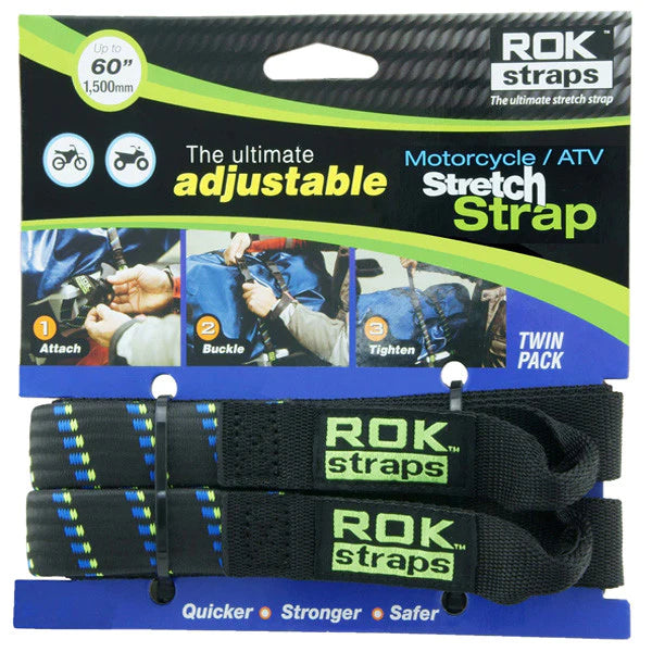 Oxford ROK Straps HD 25mm Adjustable - Black & Fluo Green