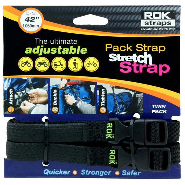 Oxford ROK Straps MD 16mm Adjustable - Black