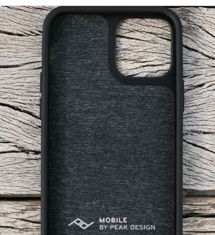 PEAK DESIGN Mobile EveryDay Fabric Case Charcoal: iPhones (13 and 12 series) - Riders Junction