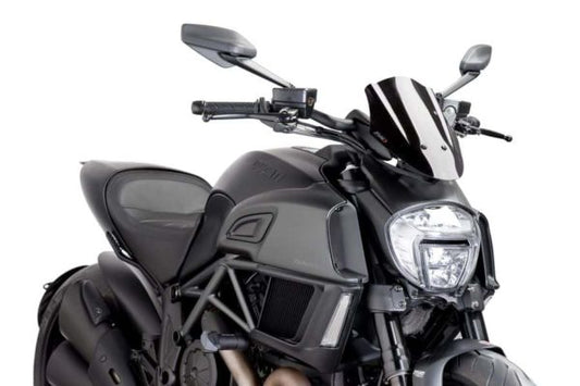 PUIG Windscreen for Ducati Diavel (2015-18) - Black - Riders Junction