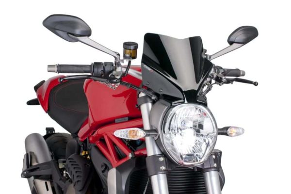 PUIG Windscreen for Ducati Monster 821 (2015-18) - Black - Riders Junction