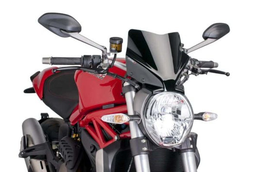 PUIG Windscreen for Ducati Monster 821 (2015-18) - Black - Riders Junction