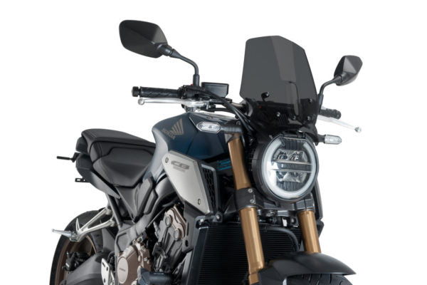 PUIG Windscreen for Honda CB650R Neo Sports Cafe (2021+) - Dark Smoke - Riders Junction