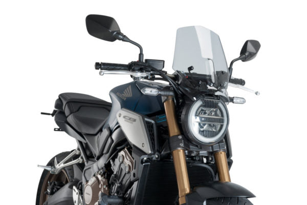 PUIG Windscreen for Honda CB650R Neo Sports Cafe (2021+) - Light Smoke - Riders Junction