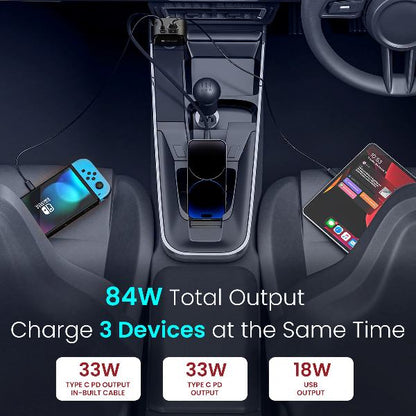 Portronics-Car Power Retracto 84w Car Charger (POR 1876)