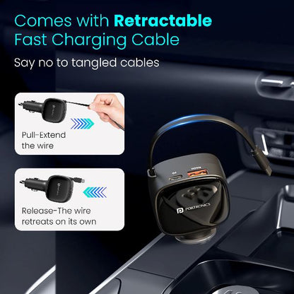 Portronics-Car Power Retracto 84w Car Charger (POR 1876)