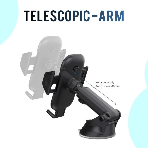 Portronics-Clamp M2 Mobile Holder-Black (POR 1609)