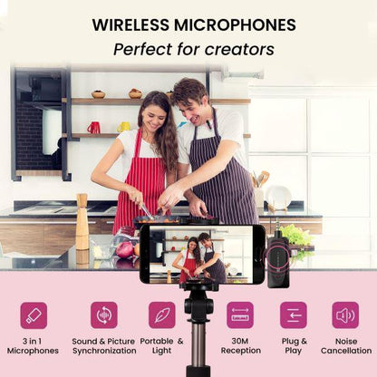 Portronics-Dash 5 Wireless Microphone-Black (POR 2044)