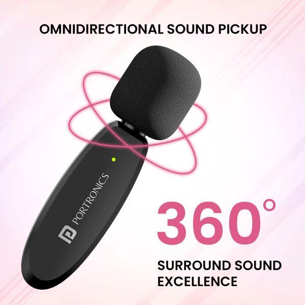 Portronics-Dash 5 Wireless Microphone-Black (POR 2044)