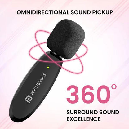 Portronics-Dash 5 Wireless Microphone-Black (POR 2044)