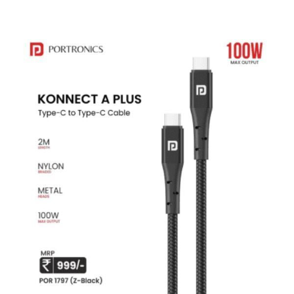Portronics Konnect A Plus 2m Type C To Type C Cable (POR 1797)