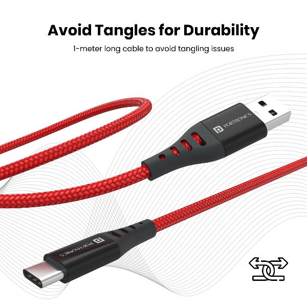 Portronics-Konnect Dash 2 USB T Typre C Cable (POR 1661)