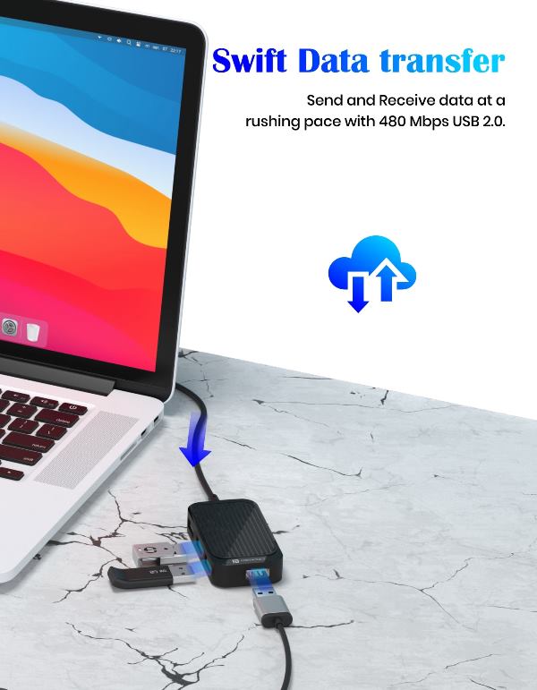 Portronics Mport 4d USB Hub-Black (POR 1634)