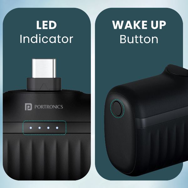 Portronics-Power Pebble 5000 Mah-Black (POR 2262)