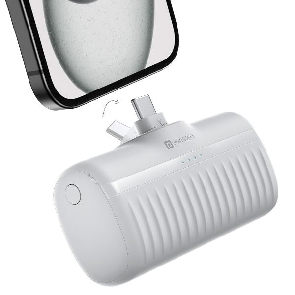 Portronics-Power Pebble 5000 Mah-White (POR 2262) – Riders Junction