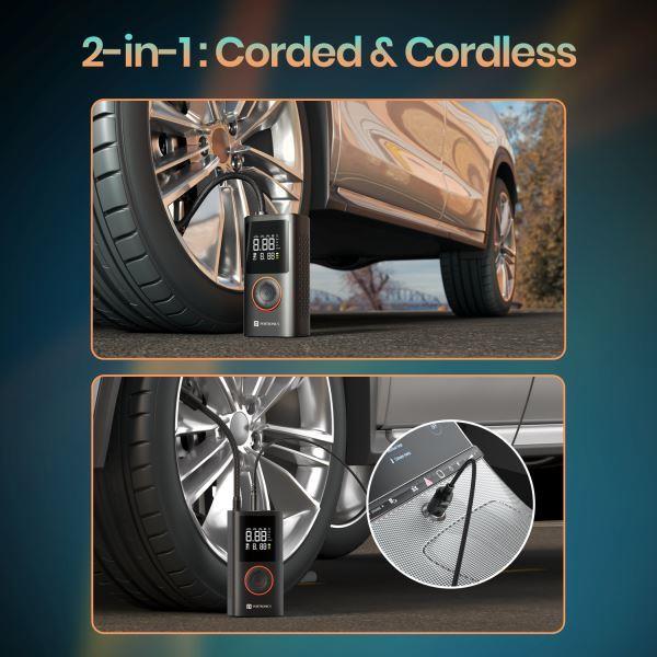 Portronics-Vayu 150 PSI Tire Inflator For Cars & Bikes-Black (POR 1480)