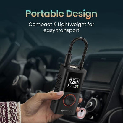 Portronics-Vayu 150 PSI Tire Inflator For Cars &amp; Bikes-Black (POR 1480)