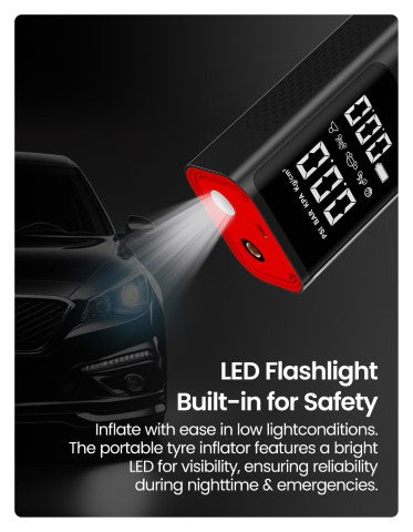 Portronics Vayu 2.0 Rechargable Tyre Inflator - Riders Junction