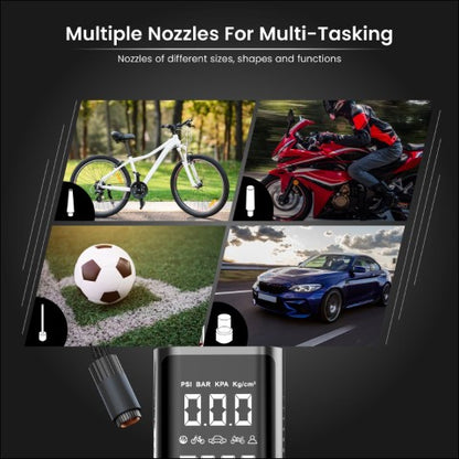 Portronics Vayu 2.0 Rechargable Tyre Inflator - Riders Junction